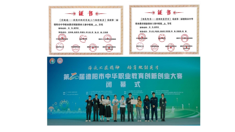 学院在第二届德阳市中华职业教育创新创业大赛中荣获佳绩